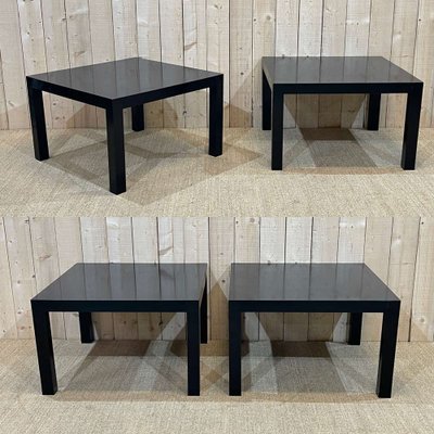 Side Tables in Matte Blackck Sycamore & Maple, 1970s, Set of 2-QYF-1318825