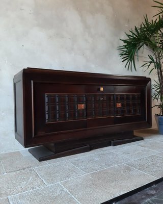 Sideboard attributed to Charles Dudouyt in Dark Oak, 1940s-TDA-1376459