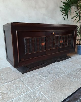 Sideboard attributed to Charles Dudouyt in Dark Oak, 1940s-TDA-1376459