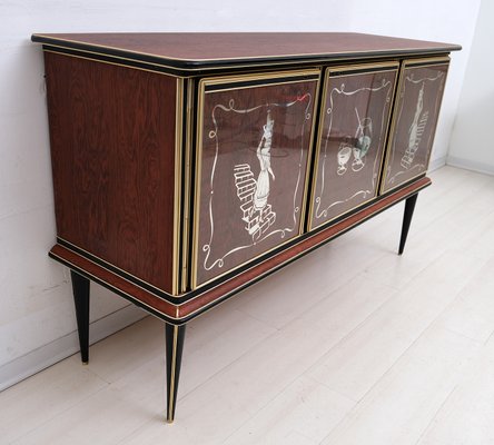 Sideboard / Bar Cabinet by Umberto Mascagni for Harrods of London, 1950s-FER-882644