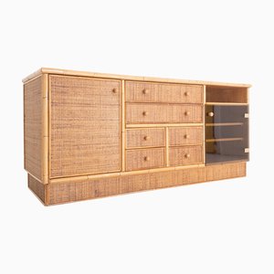 Sideboard in Bamboo and Rush, Italy, 1970s-UPW-1741561