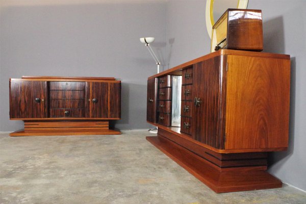 Sideboard in Ebony, 1940s, Set of 2-KNM-1150598