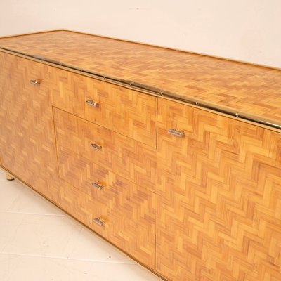 Sideboard in Pressed Bamboo and Brass 1975, 1970s-BAD-2035643