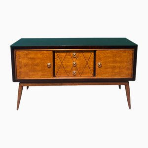 Sideboard in Rosewood and Thuja Briar and Walnut, Brass and Glass Handles, 1950s-ASJ-2026838