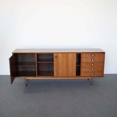 Sideboard in Walnut Wood with Metal Feet in the Style of George Nelson, 1960s-JQO-1259296