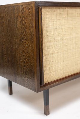 Sideboard in Wenge, Raffia and Lacquered Metal, 1970s-CEJ-1791132