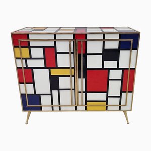 Sideboard with Glass Doors, 1990s-BEW-1770389