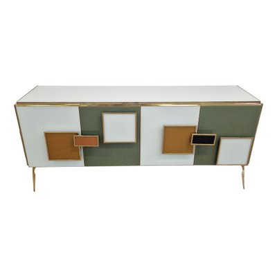 Sideboard with Multicolored Glass Doors, 1980s-BEW-1795694