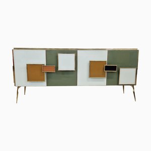 Sideboard with Multicolored Glass Doors, 1980s-BEW-1795694