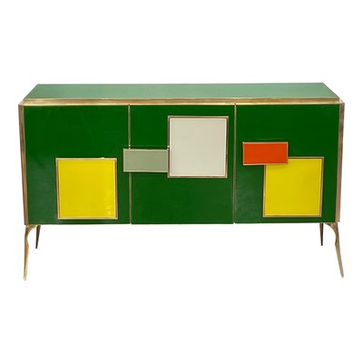 Sideboard with Three Glass Doors, 1980s-BEW-1773473