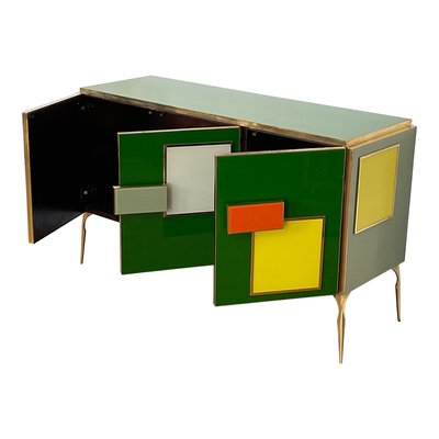 Sideboard with Three Glass Doors, 1980s-BEW-1773473