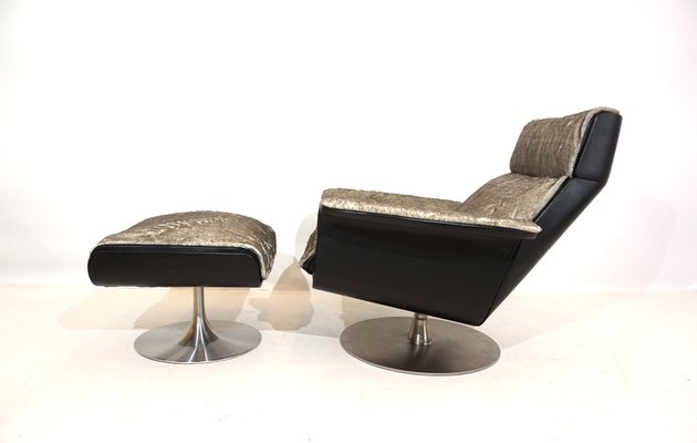 Siesta 62 Lounge Chair with Ottoman by Jacques Brule for Hans Kaufeld, 1960s, Set of 2-HUW-1783301