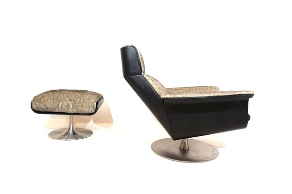 Siesta 62 Lounge Chair with Ottoman by Jacques Brule for Hans Kaufeld, 1960s, Set of 2-HUW-1783301