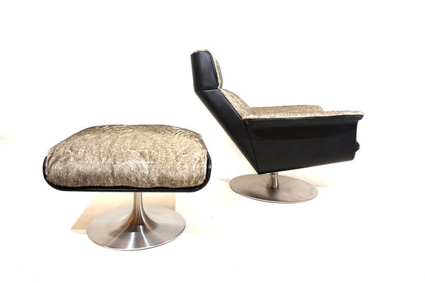 Siesta 62 Lounge Chair with Ottoman by Jacques Brule for Hans Kaufeld, 1960s, Set of 2-HUW-1783301