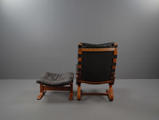 Siesta Armchair and Footstool by Ingmar Relling for Westnofa, Norwegian, 1960s, Set of 2-VLO-1539448