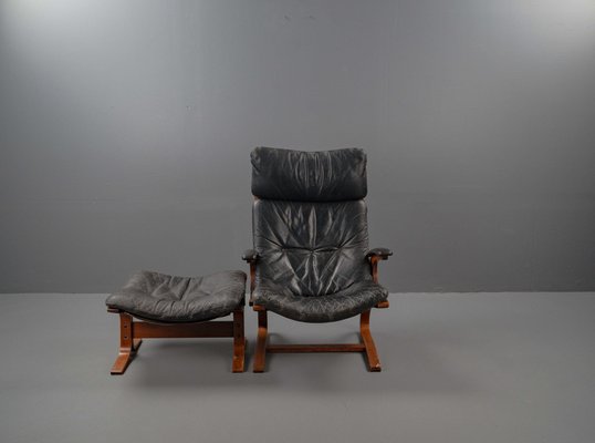 Siesta Armchair and Footstool by Ingmar Relling for Westnofa, Norwegian, 1960s, Set of 2-VLO-1539448