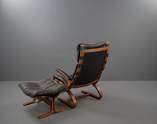 Siesta Armchair and Footstool by Ingmar Relling for Westnofa, Norwegian, 1960s, Set of 2-VLO-1539448