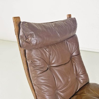 Siesta Armchair in Wood and Leather by Ingmar Relling for Westnofa Vestlandske, 1970s-GDD-1762628