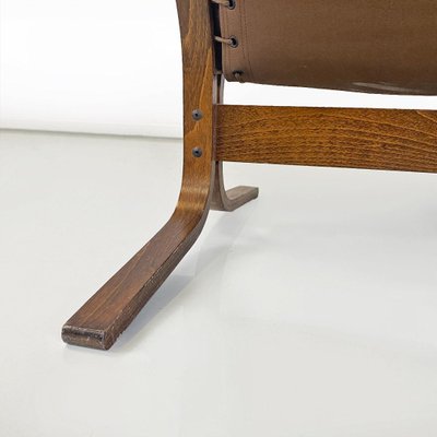 Siesta Armchair in Wood and Leather by Ingmar Relling for Westnofa Vestlandske, 1970s-GDD-1762628