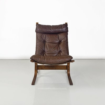 Siesta Armchair in Wood and Leather by Ingmar Relling for Westnofa Vestlandske, 1970s-GDD-1762628