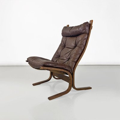 Siesta Armchair in Wood and Leather by Ingmar Relling for Westnofa Vestlandske, 1970s-GDD-1762628