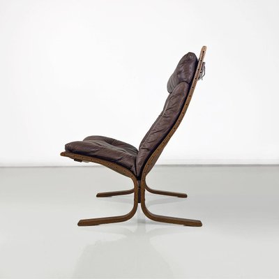 Siesta Armchair in Wood and Leather by Ingmar Relling for Westnofa Vestlandske, 1970s-GDD-1762628