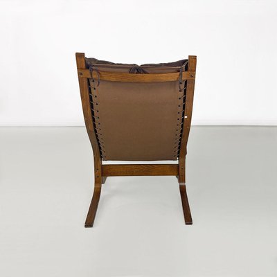 Siesta Armchair in Wood and Leather by Ingmar Relling for Westnofa Vestlandske, 1970s-GDD-1762628