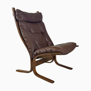 Siesta Armchair in Wood and Leather by Ingmar Relling for Westnofa Vestlandske, 1970s-GDD-1762628