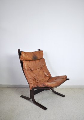 Siesta Lounge Chair in Cognac Brown Leather by Ingmar Relling for Westnofa, 1960s-HPQ-1425201