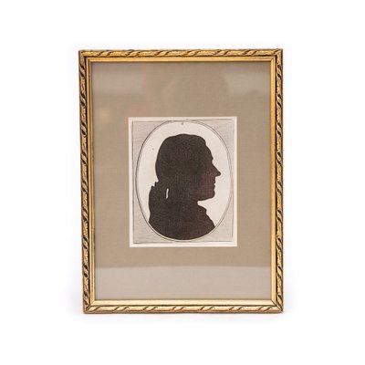 Silhouette Portrait of a Man, 18th-Century, Framed-FSD-1093435