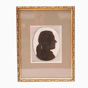 Silhouette Portrait of a Man, 18th-Century, Framed-FSD-1093435