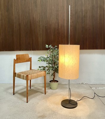 Silk Lampshade Floor Lamp, Germany, 1960s-JP-1362228