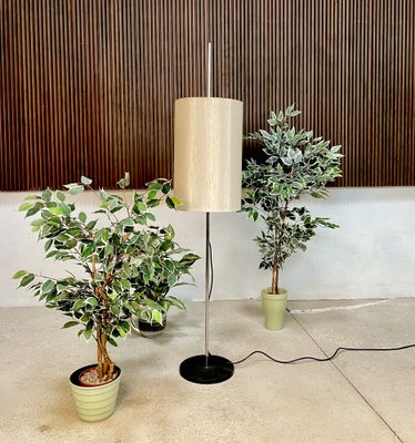 Silk Lampshade Floor Lamp, Germany, 1960s-JP-1362228