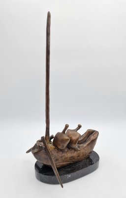 Silvano d'Orsi, Boat Sculpture, 1990s, Bronze & Marble-RKF-1803187