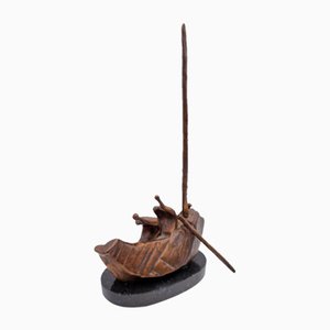 Silvano d'Orsi, Boat Sculpture, 1990s, Bronze & Marble-RKF-1803187