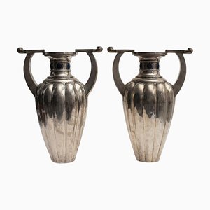 Silver 800 2-Handle Vases from Bellotto Argenterie, Set of 2-ZCI-751832