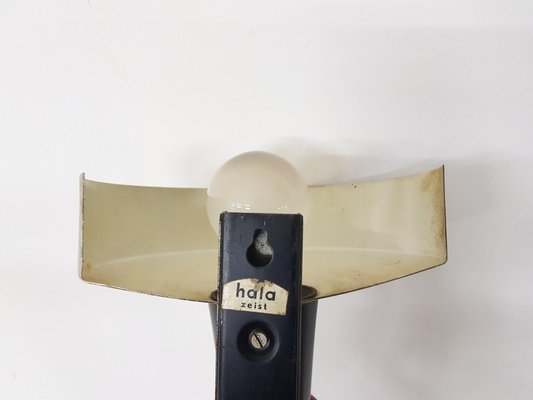 Silver and Black Wall Light from Hala Zeist, 1950s-ZO-633447