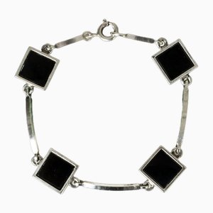 Silver and Onyx Bracelet from Niels Erik, 1960s-NL-1802595