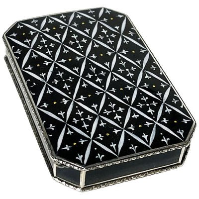 Silver Black Enameled Box by Leo Wagner, 1921-UCH-1224426