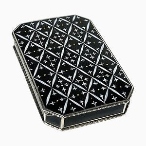 Silver Black Enameled Box by Leo Wagner, 1921-UCH-1224426