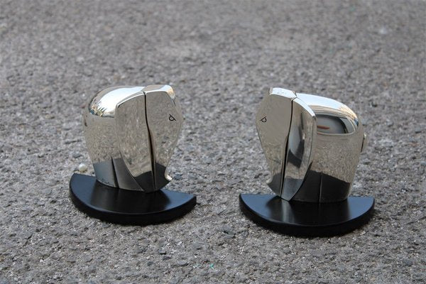 Silver Bookends by Pierre Cardin for Lamag, 1980s, Set of 2-EH-686300