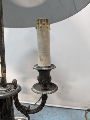 Silver Bronze Bouillote Table Lamp-HLV-1819777