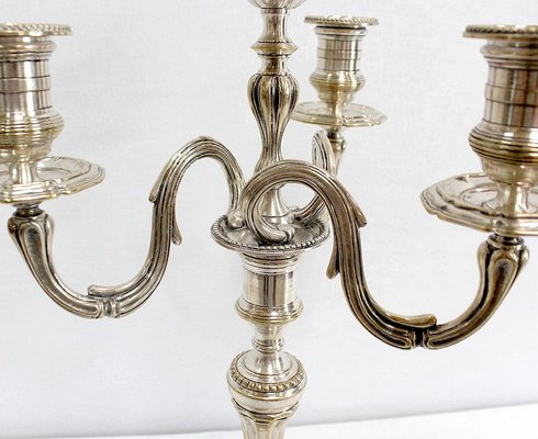 Silver Bronze Candelabra, Late 19th Century, Set of 2-RVK-995202