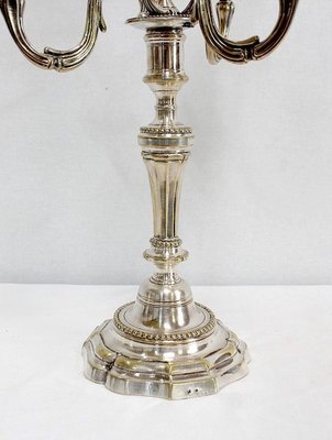 Silver Bronze Candelabra, Late 19th Century, Set of 2-RVK-995202