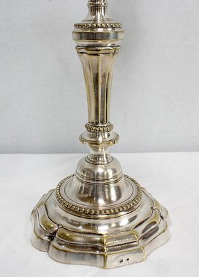 Silver Bronze Candelabra, Late 19th Century, Set of 2-RVK-995202