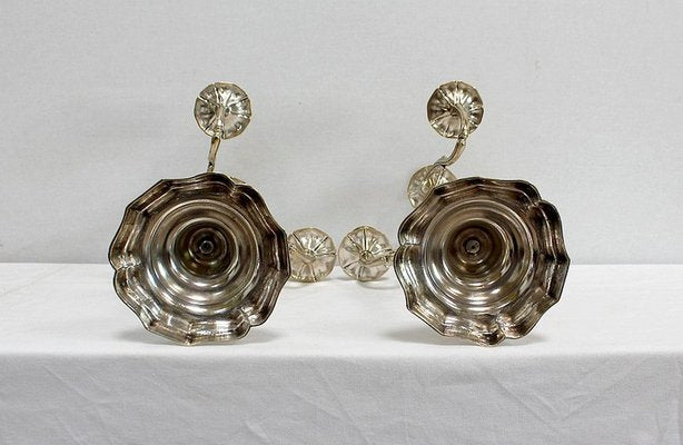 Silver Bronze Candelabra, Late 19th Century, Set of 2-RVK-995202