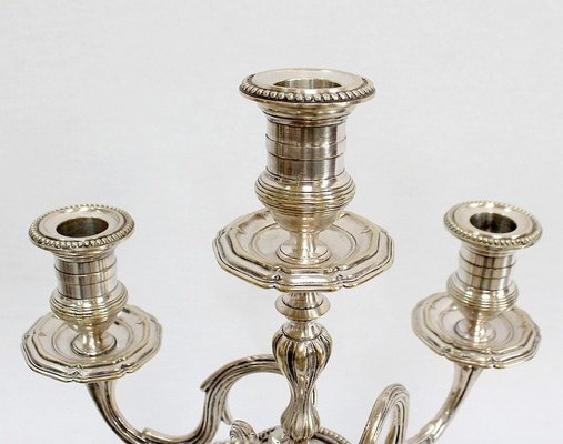 Silver Bronze Candelabra, Late 19th Century, Set of 2-RVK-995202