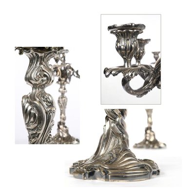 Silver Candleholders, 1870s, Set of 2-NQ-625175