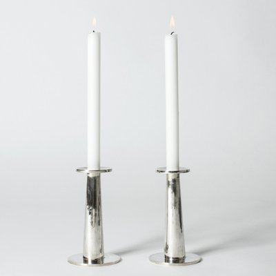 Silver Candlesticks by Jarl Ölveborn, Set of 2-NL-1223954