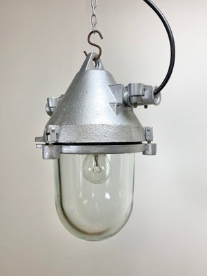 Silver Cast Aluminum Explosion Proof Ceiling Lamp from Elektrosvit, 1960s-CGF-669376